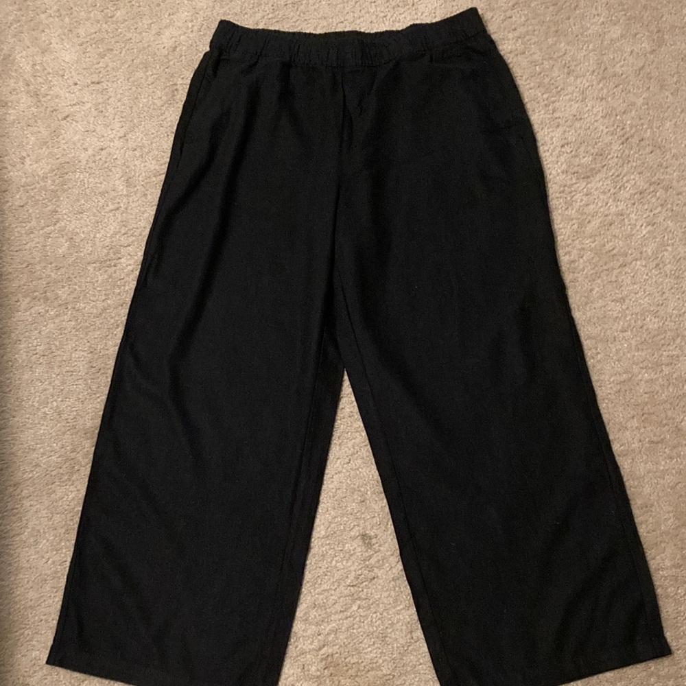 Old Navy Black Wide Leg Linen Pants